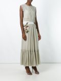 creased detailing embroidered dress