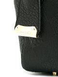 embossed check shoulder bag