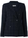 checkered double breasted blazer