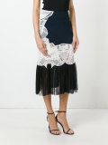 lace panel pleated skirt 