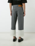 contrast hem cropped trousers