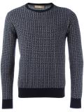 patterned round neck jumper