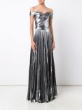 matte metallic pleated dress