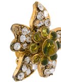 floral rhinestone clip-on earrings