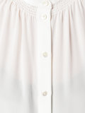 mandarin gathered neck shirt