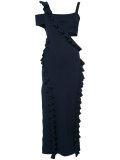 cut-out ruffle trim dress 