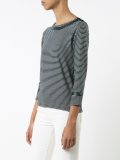 striped three-quarter sleeve top
