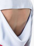 cut out back pinstriped shirt