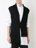 asymmetric knitted gilet