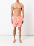 checked swim shorts