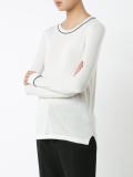 contrast neck knitted T-shirt