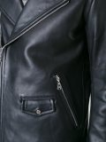 zipped biker jacket