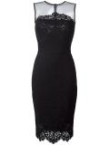 lace appliqué mid dress
