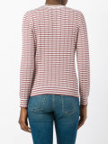'Annabelle' striped pointelle-knit sweater