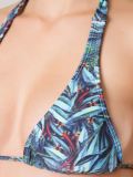 foliage print triangle bikini top