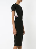 striped detail fitted dress