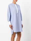 collarless shirt dress