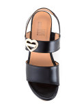logo plaque platform sandals
