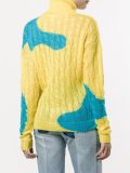 bicolour cable knit sweater