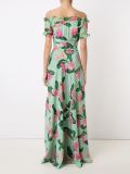 off-shoulder printed long dress