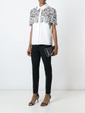 contrast lace panel shirt