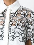 contrast lace panel shirt