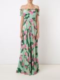 off-shoulder printed long dress