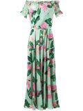off-shoulder printed long dress