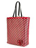 geometric pattern frilled shoulder bag