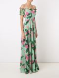 off-shoulder printed long dress