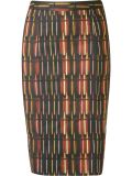 printed midi pencil skirt