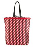 geometric pattern frilled shoulder bag