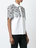 contrast lace panel shirt