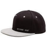 Beyond Raw® Flat Bill Black Hat, Gray Bill