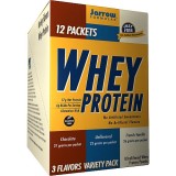 Jarrow Formulas® Whey Protein Variety Packets - Chocolate, Unflavored, French Vanilla