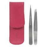 Tweezerman Petite Tweeze Set In Leather Case - Pink