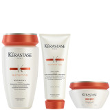 Kérastase Nutritive Bain Satin 2 250ml Nutritive Lait Vital 200ml & Masquintense Cheveux Epais (For Thick Hair) 200ml
