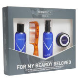 Men Rock Nourishing Beard Care Kit - Beardy Beloved (Beard Shampoo, Beard Balm, Moustache Wax, Beard Comb)