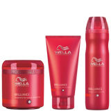 Wella Professionals Brilliance Trio for Coarse Coloured Hair- Shampoo, Conditioner & Treatment