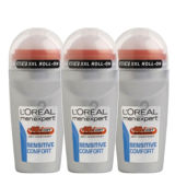 L'Oreal Paris Men Expert Sensitive Comfort Deodorant Roll-On (50ml) Trio