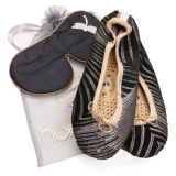 Holistic Silk Eye Mask Slipper Gift Set - Black (Various Sizes)