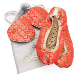 Holistic Silk Eye Mask Slipper Gift Set - Tibetan Orange (Various Sizes)