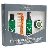 Men Rock Awakening Beard Care Kit - Beardy Beloved (Beard Shampoo, Beard Balm, Moustache Wax, Beard Comb)