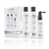 NIOXIN Hair System Kit 1 for Normal to Fine Natural Hair (3 Products)