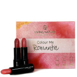 Living Nature Colour Me Romantic Lipstick Set - 3 Different Shades of Pink (Worth £60.00)
