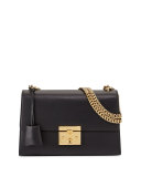 Padlock Leather Shoulder Bag, Black