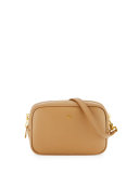 TF Leather Cosmetic Bag with Strap, Tan