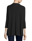 Superfine Cashmere Dolman-Sleeve Cardigan