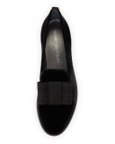 Atabow Velvet Bow Loafer, Smoke