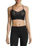 Aria Lace Sports Bra, Black/Buff